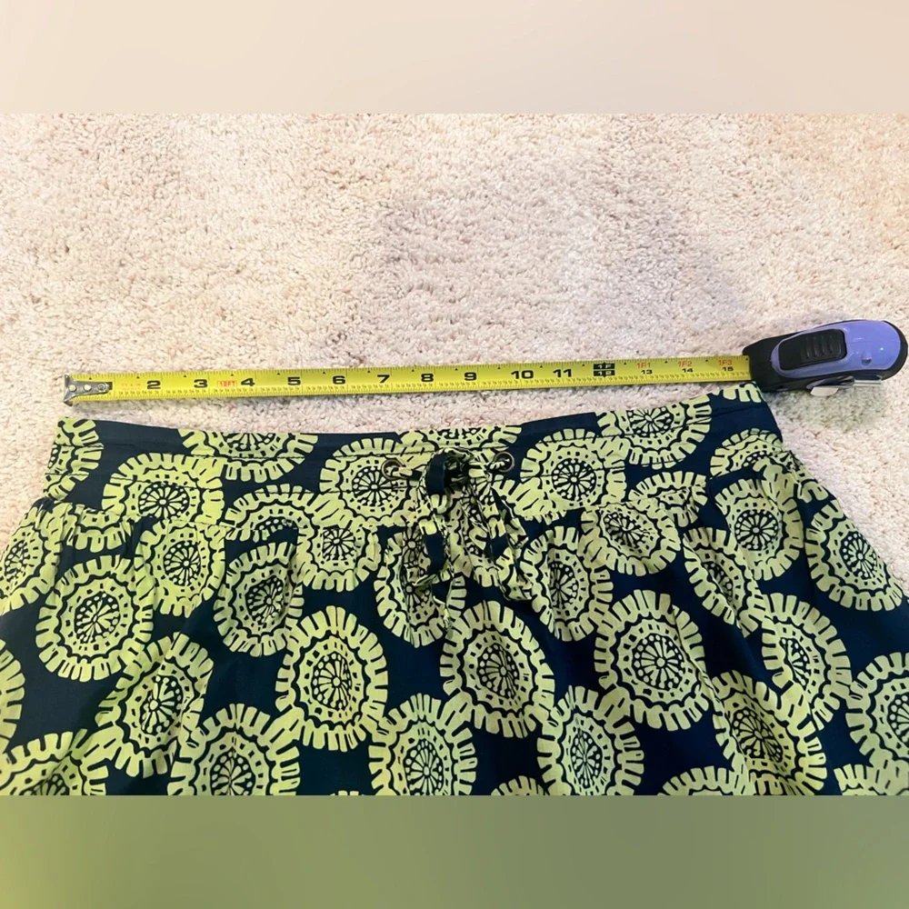 Merona Navy and Green 100% Cotton Skater Girl Skirt Size Medium